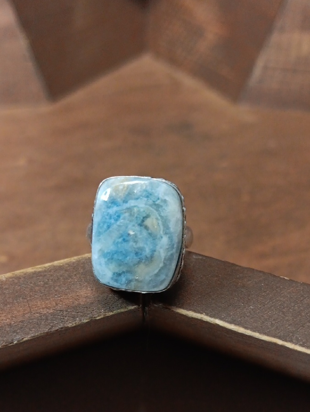 Handcrafted Blue Stone Ring - Women Jewelry